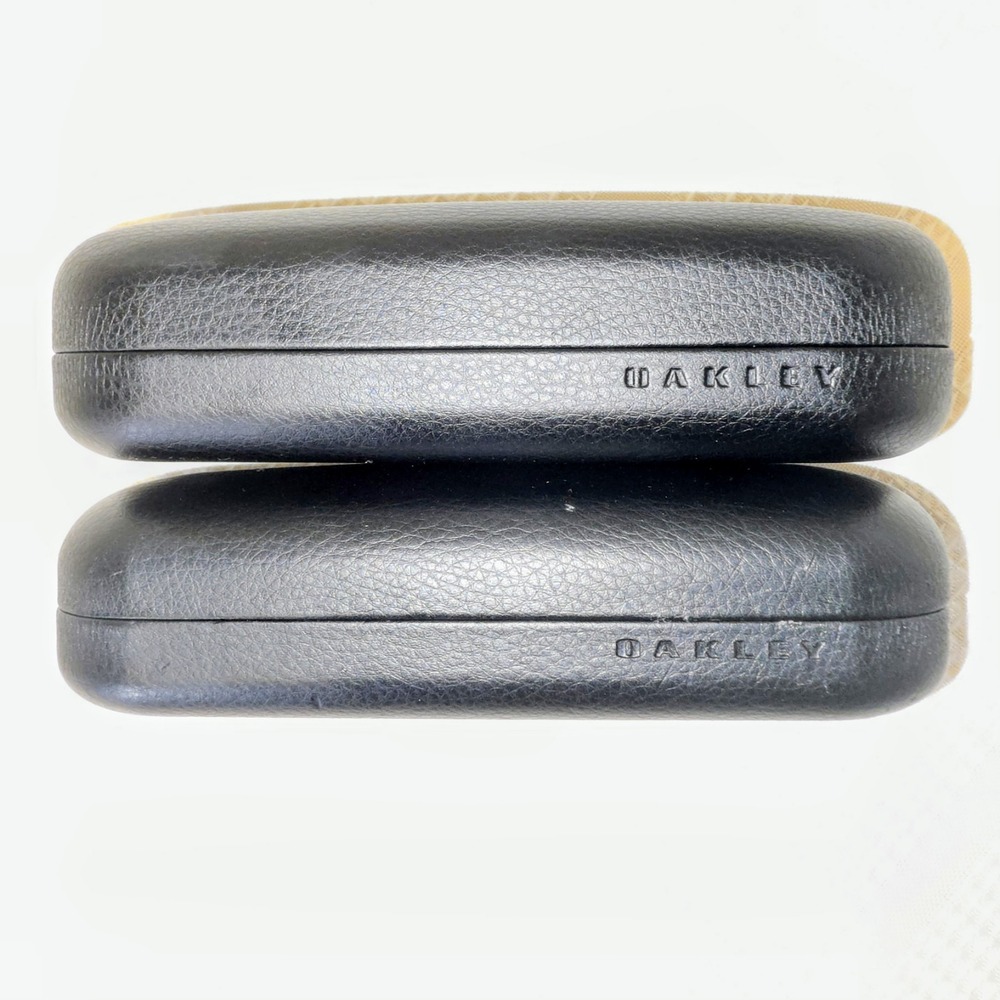Oakley Black Hard Shell Eyeglass Cases Set of 2 Clamshell Textured Faux Leather